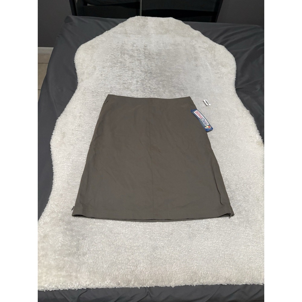 New Old Navy Techno Chino Green Skirt Size 10 NWT‎ Zip Sides